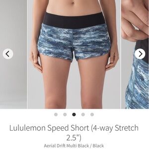 Lululemon Speed Up Blue Water Wave Workout Running Shorts